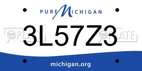3L57Z3 Michigan License Plate