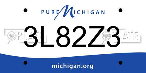 3L82Z3 Michigan License Plate