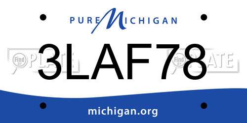 3LAF78 Michigan License Plate