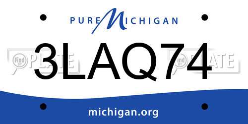 3LAQ74 Michigan License Plate