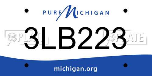 3LB223 Michigan License Plate