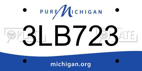 3LB723 Michigan License Plate