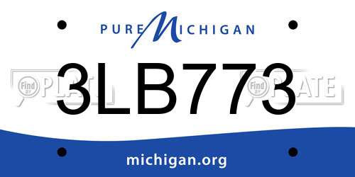 3LB773 Michigan License Plate