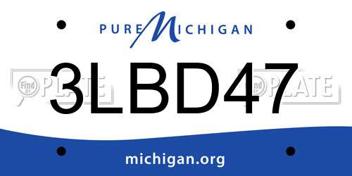 3LBD47 Michigan License Plate