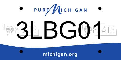 3LBG01 Michigan License Plate