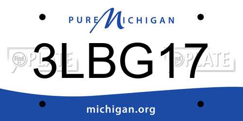 3LBG17 Michigan License Plate