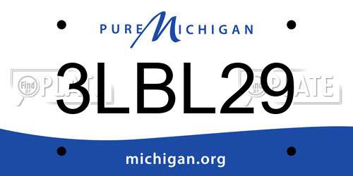 3LBL29 Michigan License Plate