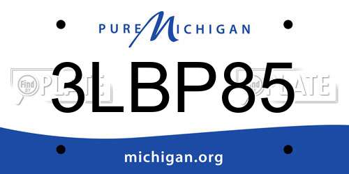 3LBP85 Michigan License Plate