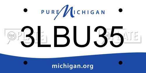 3LBU35 Michigan License Plate