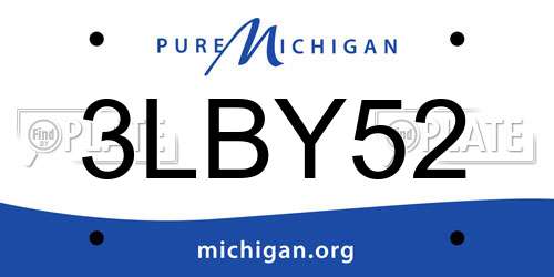 3LBY52 Michigan License Plate
