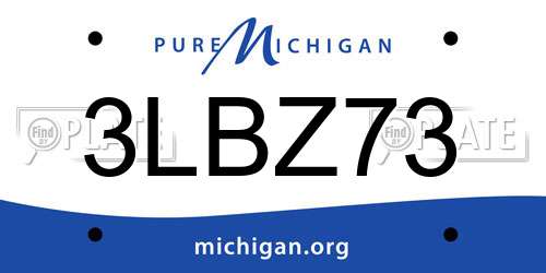 3LBZ73 Michigan License Plate
