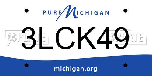 3LCK49 Michigan License Plate