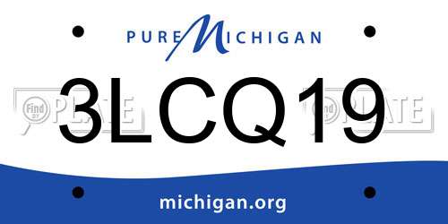 3LCQ19 Michigan License Plate