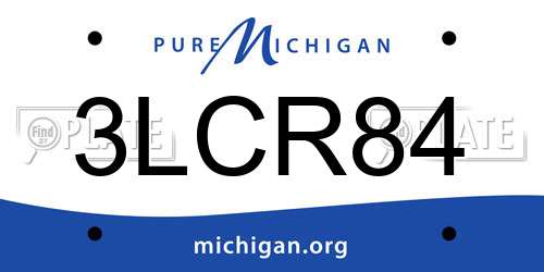 3LCR84 Michigan License Plate