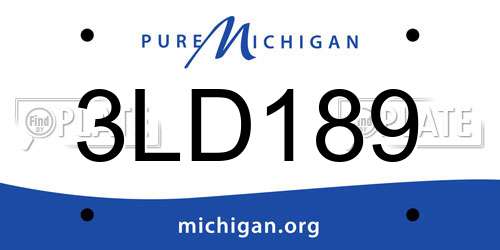 3LD189 Michigan License Plate