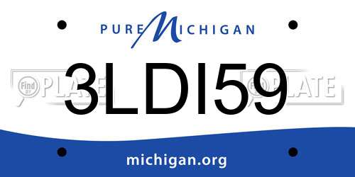 3LDI59 Michigan License Plate