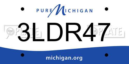 3LDR47 Michigan License Plate