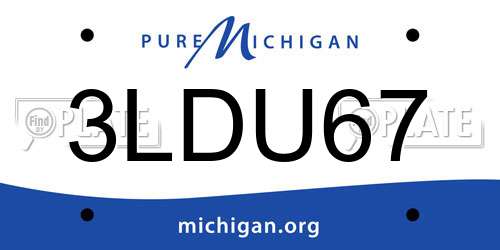 3LDU67 Michigan License Plate