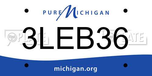 3LEB36 Michigan License Plate