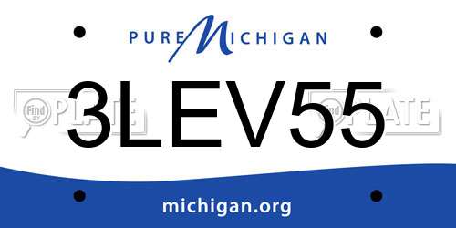 3LEV55 Michigan License Plate