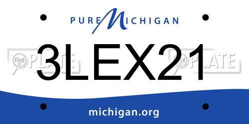 3LEX21 Michigan License Plate