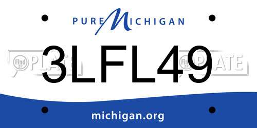 3LFL49 Michigan License Plate