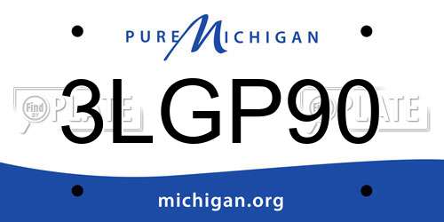 3LGP90 Michigan License Plate
