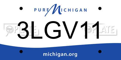 3LGV11 Michigan License Plate