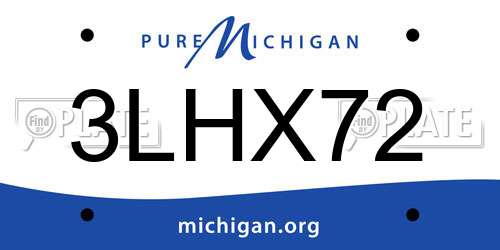 3LHX72 Michigan License Plate