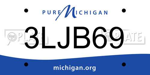 3LJB69 Michigan License Plate