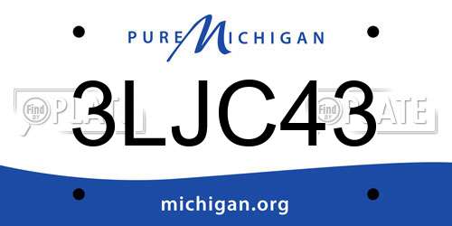 3LJC43 Michigan License Plate
