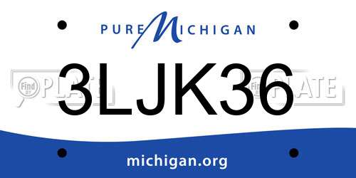 3LJK36 Michigan License Plate