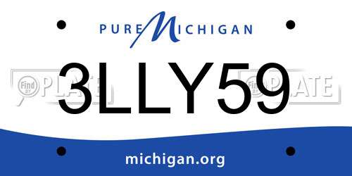 3LLY59 Michigan License Plate