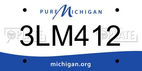 3LM412 Michigan License Plate