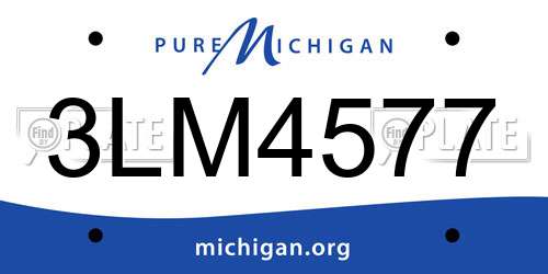 3LM4577 Michigan License Plate