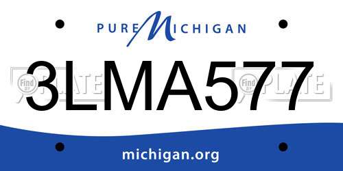 3LMA577 Michigan License Plate