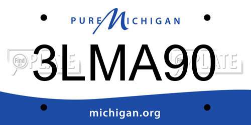 3LMA90 Michigan License Plate
