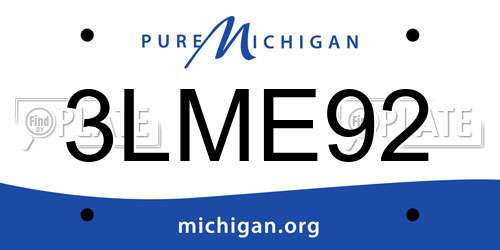 3LME92 Michigan License Plate