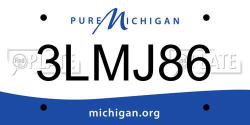 3LMJ86 Michigan License Plate