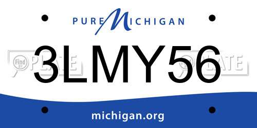 3LMY56 Michigan License Plate