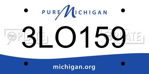 3LO159 Michigan License Plate