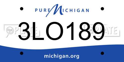3LO189 Michigan License Plate
