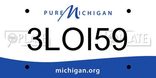 3LOI59 Michigan License Plate