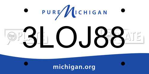 3LOJ88 Michigan License Plate