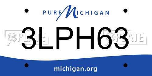 3LPH63 Michigan License Plate
