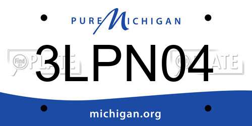 3LPN04 Michigan License Plate