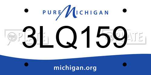 3LQ159 Michigan License Plate