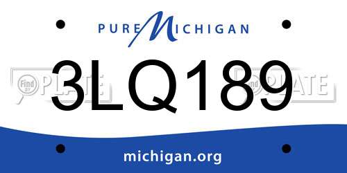 3LQ189 Michigan License Plate