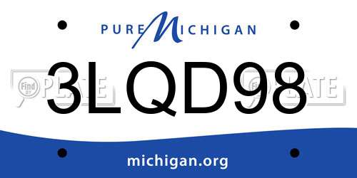 3LQD98 Michigan License Plate