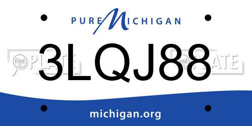 3LQJ88 Michigan License Plate